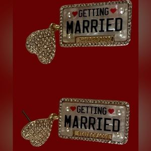 New BaubleBar Happily Ever After Getting Married Dangle Earrings